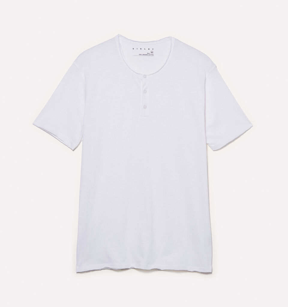 T-shirt serafino bianca - t-shirt a manica corta da uomo - Bianco | Sisley image number 5